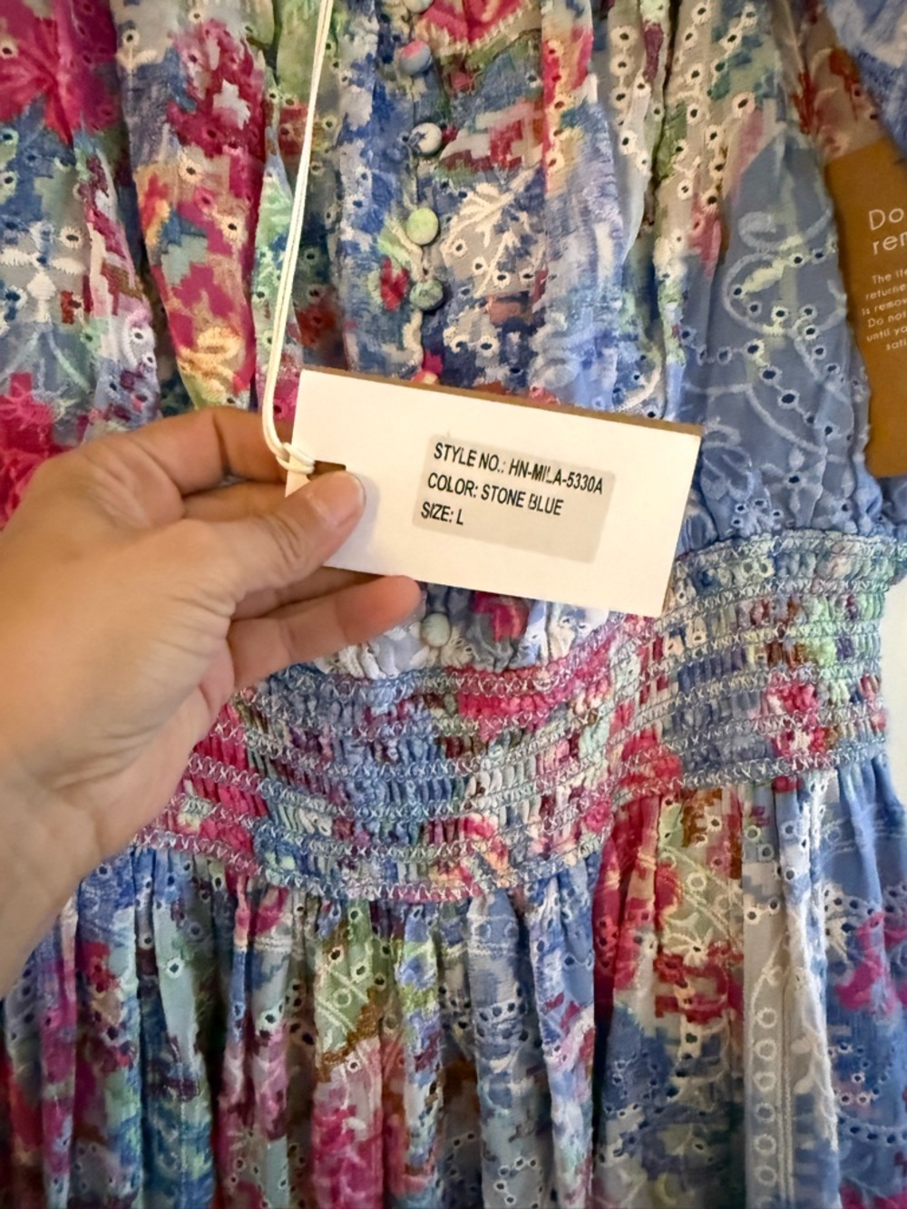 HEMANT & NANDITA Mila Floral & Eyelet Off-The-Shoulder Maxi Dress - Picture 8 of 12